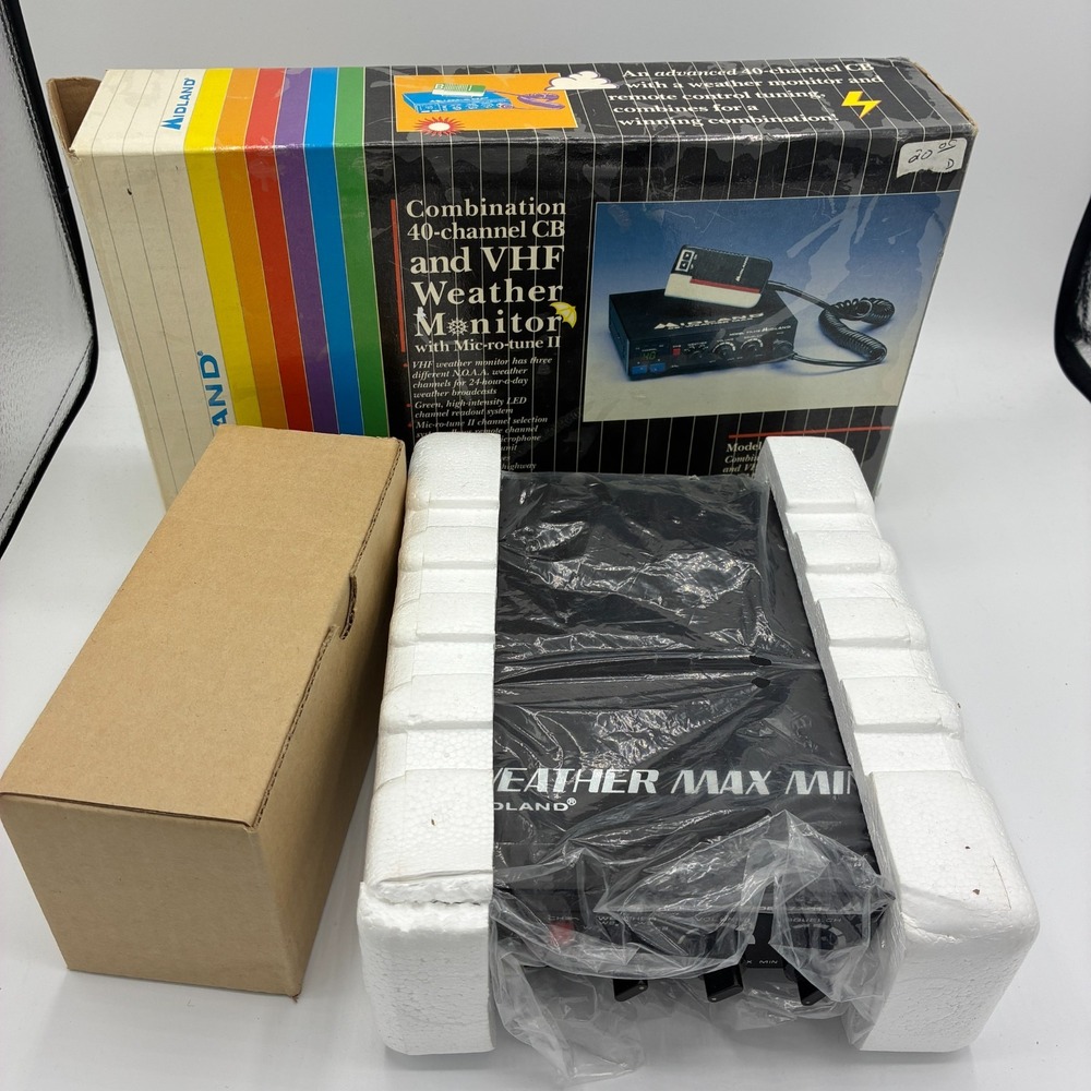 Vintage Midland 77-116 Weather Max Mini CB VHF Weather Radio New Open Box w Mic
